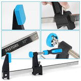 FASTORS Bar Clamps for Woodworking 12 Inch,4 Pack Wood Clamps Adjustable and Release Quickly,Woodworking Clamps Throat Depth 2.5 Inch,Serrated Steel FASTORS