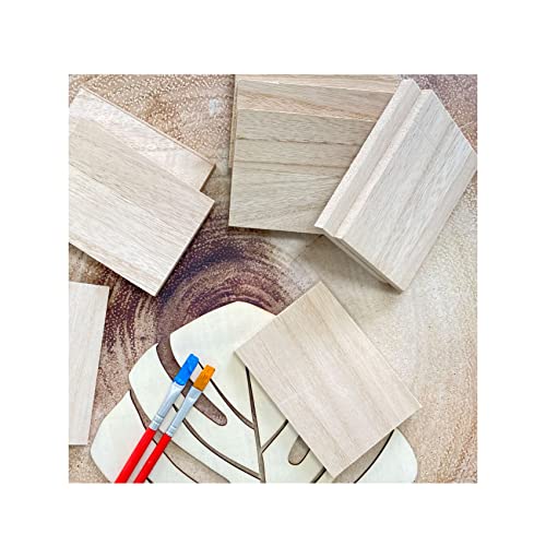 36 Pieces Unifinished Wooden Cutouts for Crafts,2.5 x 3.5 Inches Regtangle Shape, 6.4mm 1/4th Inch Thick Unfinished Wood Tiles Cregugua