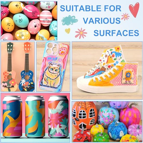 EscriWise 54 Colors Acrylic Paint Pens Paint Markers Set,Dual Tip Paint Markers With Fine Tip and Brush Tip,Premium Paint Pens for Stone,Canvas,Rock EscriWise