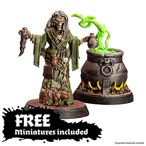 The Army Painter - Gamemaster Wilderness Adventures Paint Set -20 Warpaint 20 x 12 ml, 1 Hard Plastic Snap-Fit Cauldron & Hag Miniature, Acrylic - WoodArtSupply