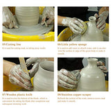 8 Pieces Wooden Pottery Sculpting Clay Cleaning Tool Set, Includes Clay Cutting, Modeling, Trimming Tools, for Beginner Level Pottery and Smoothing, Zlulary