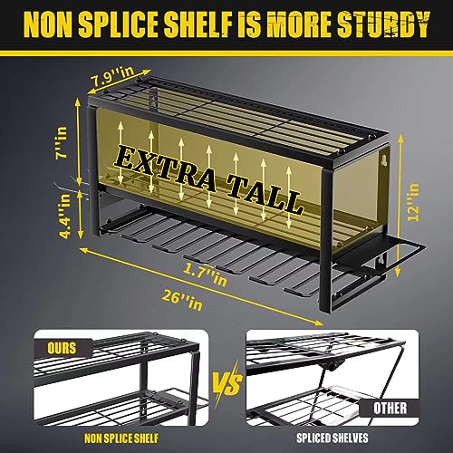 MOOMSINE Power Tool Organizer, Storage Rack for Garage Organization, Wall Mount Cordless Drill Holder and Battery Shelf, Tools Shelves with Charging MOOMSINE