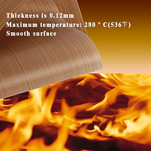 3 Pack PTFE Teflon Sheet 12 x 16" and 3 Rolls 10mm X 33m Heat Resistant Sublimation Thermal Tape for Heat Press Transfer,Non Stick Paper Reusable EQUTY BAYMERS
