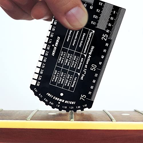 NEW Guitar Ruler String Action Ruler Gauge Tool, Fret Rocker Luthier Tool Guitarist Gift, Guitar Set Up Tool Kit for Electric Bass Acoustic Guitar Bavane