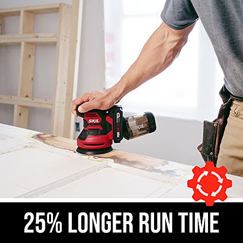 SKIL PWRCore 20 20V Brushed 5" Random Orbital Sander, Variable Speed, Includes 3pc Sandpaper, Dust Box, 2.0Ah Battery and Charger - SR6604B-10 Skil