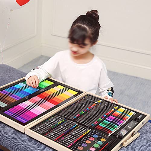 XARONF Art Supplies, 251-Pack Deluxe Wooden Art Set Crafts Drawing Painting Coloring Supplies Kit, Creative Gift Box for Adults Artist Beginners Kids - WoodArtSupply