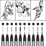 PANDAFLY Calligraphy Pens, 10 Size Calligraphy Pens for Writing, Hand Lettering, Art Drawing, Sketching, Scrapbooking, Journaling, Calligraphy Brush PANDAFLY
