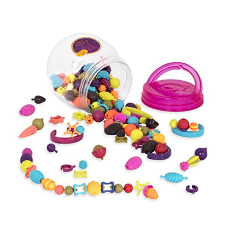 B. toys – Pop Arty! 150 Pcs- Jewlery Making Kit- Creative Pop Snap Bead Set for Kids –DIY Craft Jewelry Making Kit –Necklaces, Rings, Bracelets – 4 B. toys