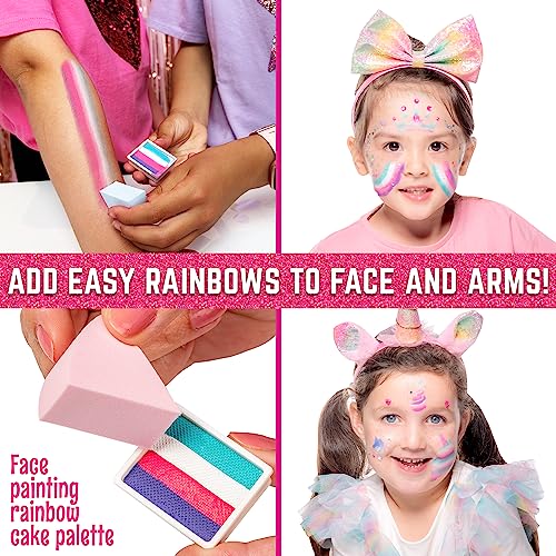 GirlZone Unicorn and Jewels Face Painting Kit, Amazing Face Paint Set with Face Gems, Brushes, Face Paint Stencils and a Kids Face Paint Lookbook to GirlZone