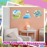 12 Pcs Wood Panel Boards for Painting 6'' Unfinished Wooden Canvas Panel Square Hexagon Triangle Boards Blank Wood Blocks Crafts for Arts Crafts Colarr