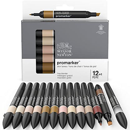 Winsor & Newton ProMarker Set, 12 Count, Skin Tones - WoodArtSupply