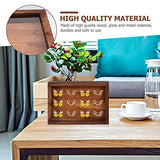 Cabilock Wood Glass Top Display Case Wooden Jewelry Display Case Storage Tray Collectibles Organizer Wood Keepsake Collector Storage Box with Metal Cabilock