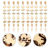 EXCEART 200pcs Unfinished Wood Cutout Set Rustic Wood Forest Animal Leaf Mushroom Craft Pieces Slice Embellishment for Home Wedding Decor DIY Jewelry EXCEART