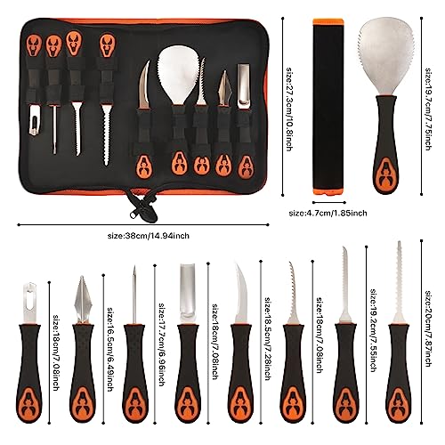 Halloween Pumpkin Carving Kit Tools - 9 PCS Premium Stainless Steel Pumkin Knive Set Heavy Duty Carving Tools for Halloween Decorations, TAVOLOZZA Tavolozza Fine Arts
