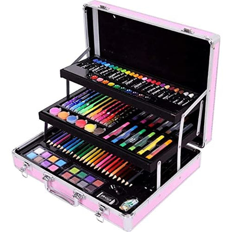 RMENST Art Supplies 158 Piece Art Set for Painting, Sketching, Creative Portable Art Kit with Colored Pencils, Oil Pastels, Watercolor Cakes, RMENST