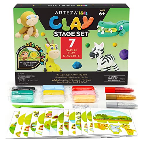 ARTEZA INC Clay KIT, Safari, 74 Pieces - WoodArtSupply