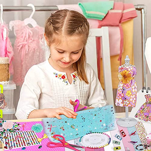 MORITA BOKUJO 650 + Pcs Fashion Designer Kit for Girls with 2 Mannequins, Kids' Sewing Kits Creativity DIY Arts & Crafts Kit Sewing Kit for Kids MORITA BOKUJO