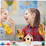 Yardwe Build Birdhouse Kit Paintable Bird House Bark Prevention Bird House Wood Craft Supplies DIY Wooden Craft Birdhouse Making Kit Out Door Toys Yardwe