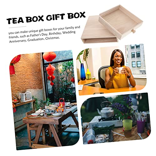 Gadpiparty Box Tea Box Gift Box Tea Holder Multi-Functional Tea Bag Desk Topper Photo Storage Tea Storage Desk Top Organizer Shelf Tablescape Decor - WoodArtSupply