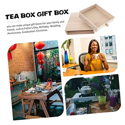 Gadpiparty Box Tea Box Gift Box Tea Holder Multi-Functional Tea Bag Desk Topper Photo Storage Tea Storage Desk Top Organizer Shelf Tablescape Decor - WoodArtSupply