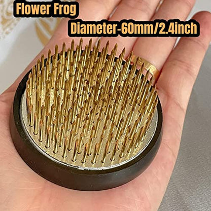 Japanese Ikebana Kit Floral Frog Japanese Flower Arranging Supplies Flower Container with Needle Straightening Tool & Kenzan - 2.4inch Flower Frog, - WoodArtSupply