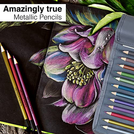 COLOUR BLOCK 91pc Travel Friendly Drawing Pencil Set, Sketching, Coloring, Charcoal Pencils, Soft Pastels, Sketch Book, Art Supply Kit for Kids Teens COLOUR BLOCK