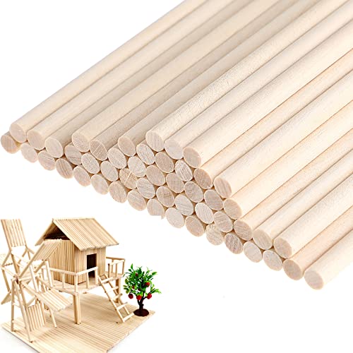 1” Inch x 48” Inch Wood Dowel Rods, Box of 2 Unfinished Round Hardwood  Dowels Sticks, for Crafts, DIY Projects & Woodworking.