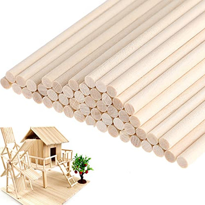 TOYANDONA 100pcs Wooden Dowel Rods, 4 x 1/5 Inch Unfinished Natural Wood Dowel Sticks for Crafts and DIY - WoodArtSupply