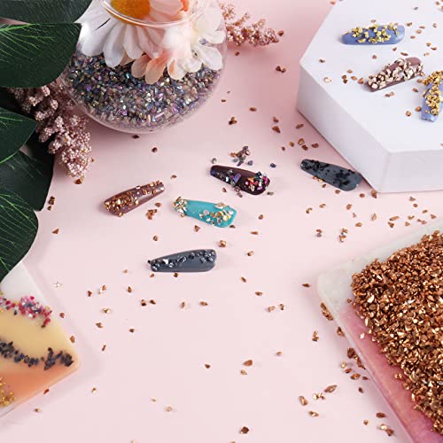 Ceya 10.6oz/ 300g Crushed Irregular Glass Silver Metallic Crystal Chips Broken Glass Glitter 2-4mm Craft Chunky Glitter for Nail Art Epoxy Resin Mold ceya