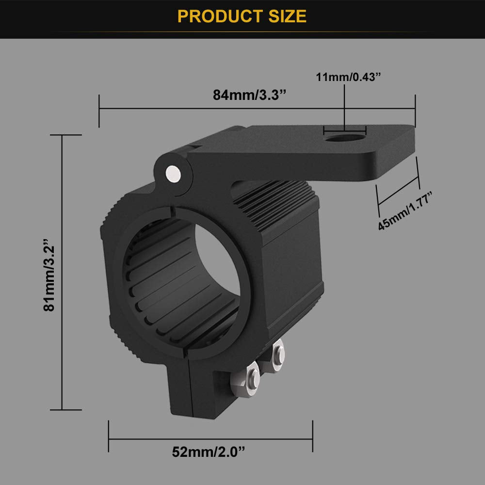 Audak 1 Pair Aluminum Mounting Bracket Kit Tube Clamp for 1.125 1.25 1.375 1.5 Inch Bullbar Roof Rack Roll Cage Horizontal Bar (1.1 to 1.5 Inch Audak