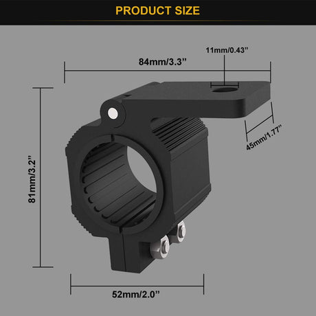 Audak 1 Pair Aluminum Mounting Bracket Kit Tube Clamp for 1.125 1.25 1.375 1.5 Inch Bullbar Roof Rack Roll Cage Horizontal Bar (1.1 to 1.5 Inch Audak
