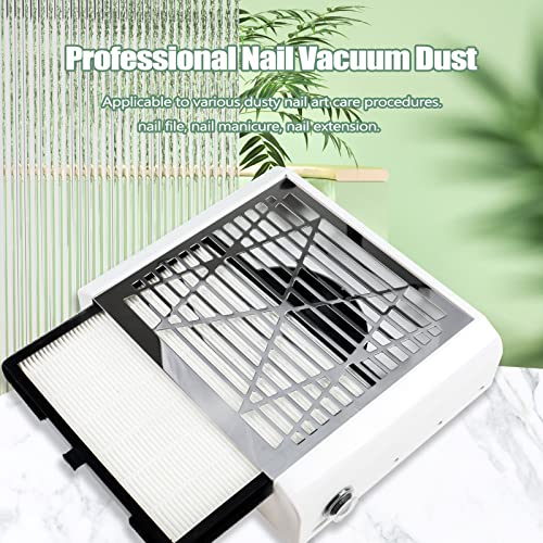 BQAN Nail Dust Collector for Nails Salon, 40w Extractor Vacuum Dust Collector Powerful Nail Fan, with 1pcs Nail dust Brush BQAN