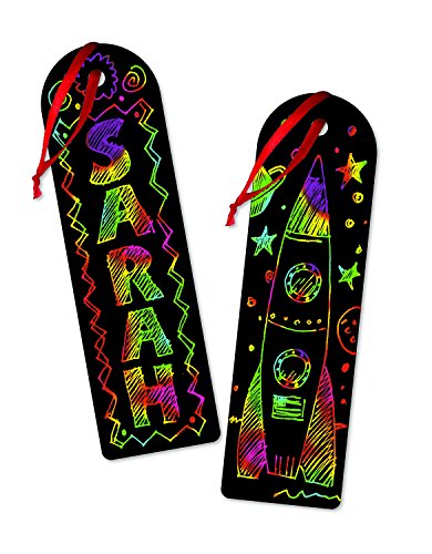 ZMLM Scratch Bookmarks Gift for Kids: 36 Set Rainbow DIY Scratch Paper Art  Craft Bookmark Pack Party Favor Activity Bulk Making Kit for Boys Girls Art