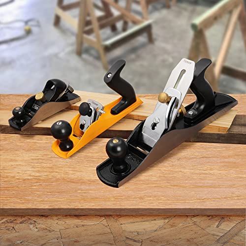 Hoteche No.4 Wood Plane - Adjustable Smoothing Bench Hand Planer for Woodworking and Trimming - 9.5-Inch Jointer Plane with 2-Inch Blade - WoodArtSupply