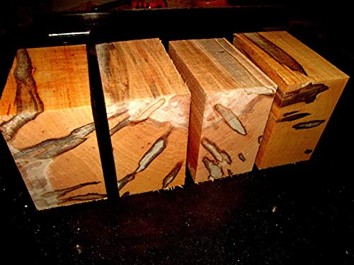 Parahita Store - 1 Piece 6 X 6 X 3 Beautiful Kiln Dried Ambrosia Maple Bowl Blank - Woodcrafts Materials - Exotic Wood - Wood Working - Unfinished