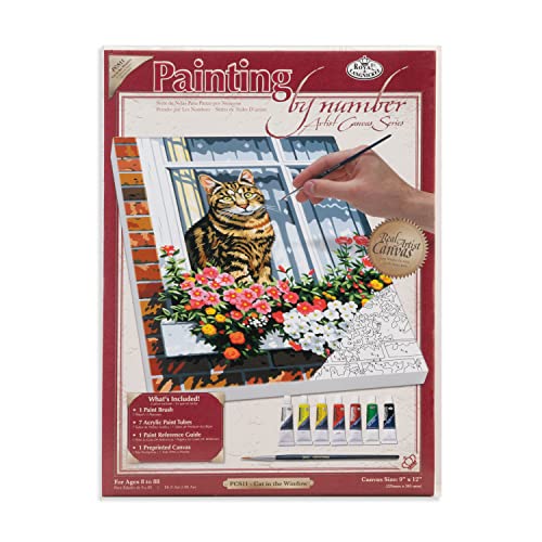 Royal & Langnickel PCS11 Painting by Numbers Small Canvas Painting Set, Cat in The Window - WoodArtSupply