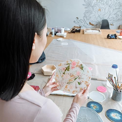 Welled Wood Surface, Rectangle with Hand Organic Shaped, 13" x 7.3", for Wooden Trays, Crafts and Decorations, welled Center for Resin Design or LEISURE ARTS