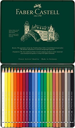 FABER-CASTELL FC117524 Albrecht Durer Artist Watercolor Pencils in A Tin (24 Pack), Assorted - WoodArtSupply