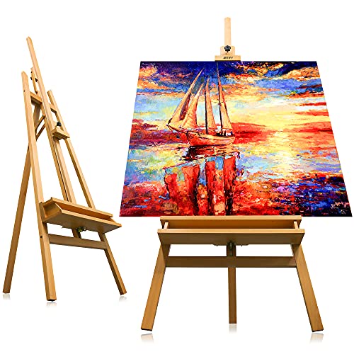 ARTIFY Large A-Frame Adjustable Painters Easel, Solid Beechwood Easel, Studio Easel with Brush Holder for Adults ARTIFY art supplies