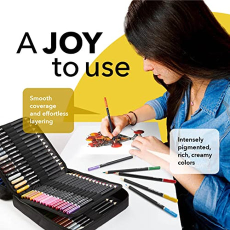 Castle Art Supplies 120 Colored Pencils Zipper-Case Set | Quality Soft Core Colored Leads for Adult Artists, Professionals and Colorists | In Neat, Castle Art Supplies