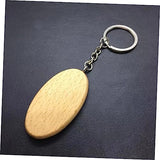 NOLITOY 6pcs Unfinished Wood Sign Wooden Circles Car Key Chain Round Wooden Discs Wood Engraving Keychains Wood Name Tags Keychain Wallet Key Holder NOLITOY