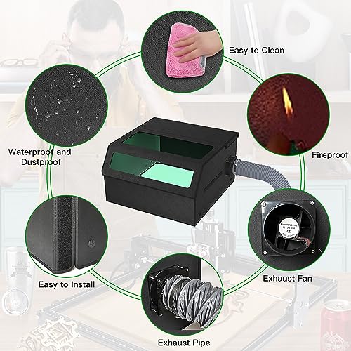 CAMXTOOL Laser Engraver Enclosure with Vent and Exhaust Fan, Foldable Laser Cutter Protective Cover, Smoke-Proof Laser Enclosure, Eliminates Smoke, - WoodArtSupply