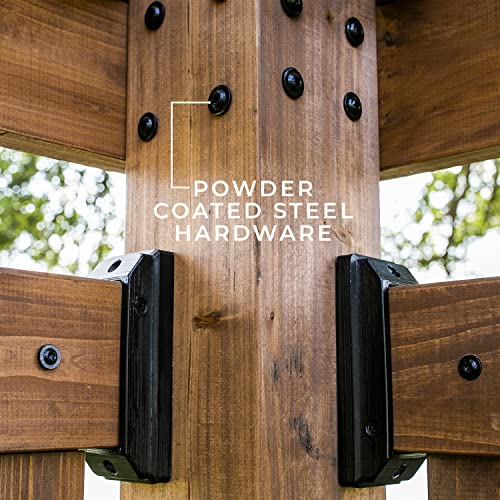 Backyard Discovery Verona Wooden Cabana Pergola with Bamboo Privacy Panels Backyard Discovery