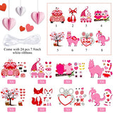 48 Sets Valentines Day Crafts Kit for Kids Valentines Heart Owl Crafts DIY Valentines Tree Ornament Kit Make Your Own Valentines Craft Projects Outus