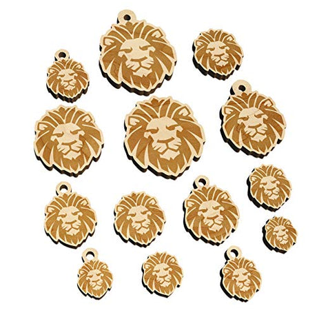 Regal Lion Head Mini Wood Shape Charms Jewelry DIY Craft - 20mm (15pcs) - with Hole Sniggle Sloth