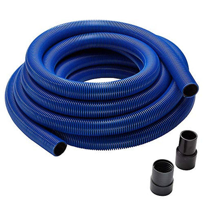 40’ Heavy-Duty Shop Vacuum Hose Dust Collector - 1-1/2” Helix Design Shop Vac Hose - Polymer Dust Collection Hose w/Swiveling Ports Prevent Twisting