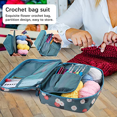 Pnytty Crochet Kit for Beginners, 107 Pcs Complete Beginners Crochet Kit Knitting Kit for Adults Including Yarn, Crochet Hooks, Plastic Large Eye Pnytty