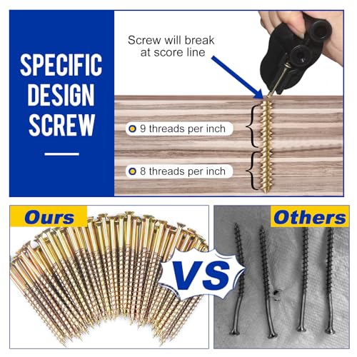 Floor Repair Kit, Floor Fix Screws Kit for Most Wood Floors, Eliminate Noise Under Floors, Contains 5 Tools and 50 Screws MARKETTY