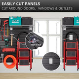 Slatwall Panel Garage Wall Organizer Heavy Duty Wall Mounted, PVC Slat Wall Panels Garage Wall and Home Organizer Storage System, Garage Slatwall for FRAYSCENT