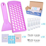 Lip Balm Crafting Kit - Lip Balm Filling Tray and Spatula - BPA Free - 50 Empty Lip Balm Tubes with Caps (Clear) - 3/16 Oz (5.5 ml) - 50 Writeable Kare & Kind